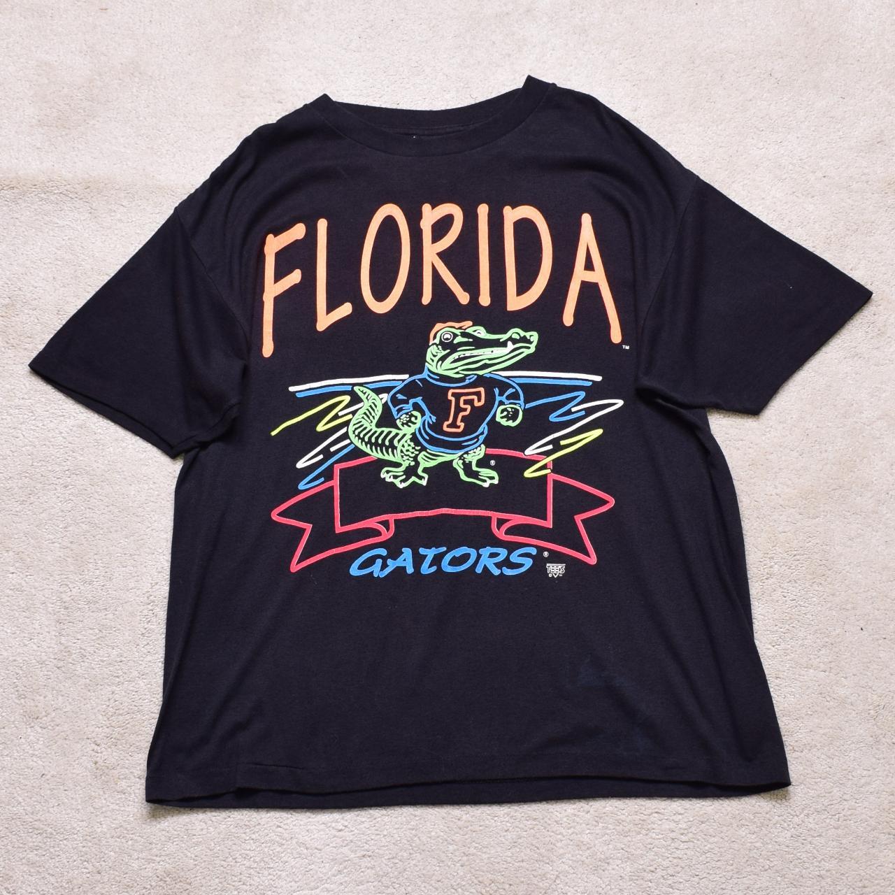 Vintage 90s Florida Gators Black Single Stitch T - Depop