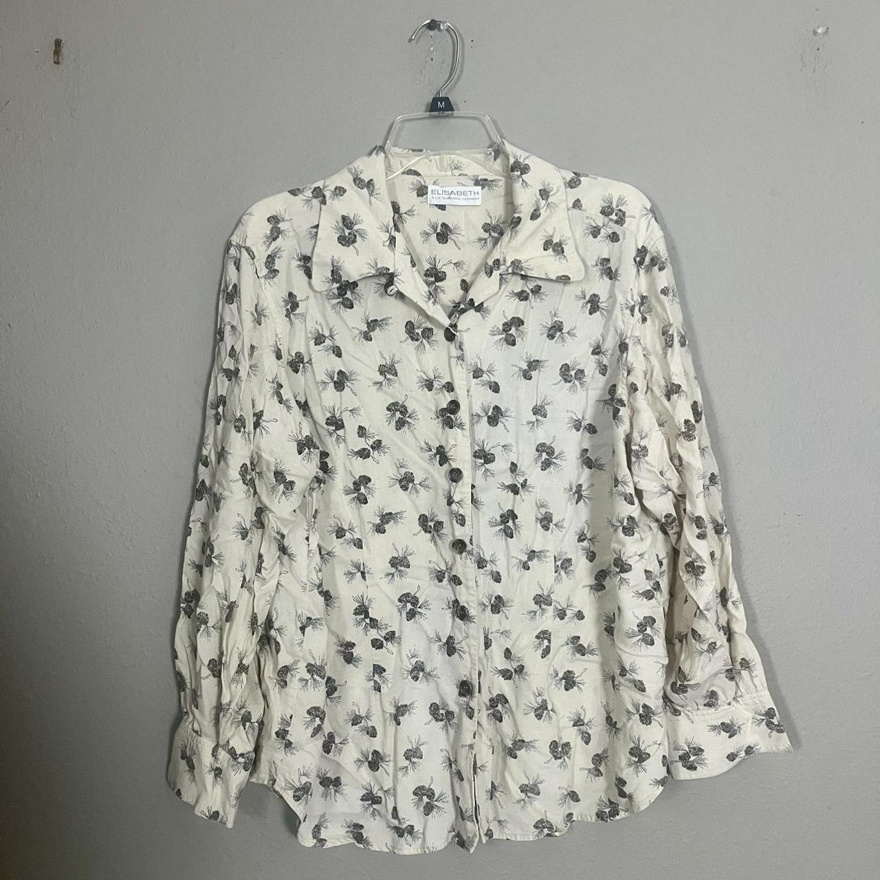 Elisabeth by Liz Claiborne Pinecone Shirt 22” pit... - Depop