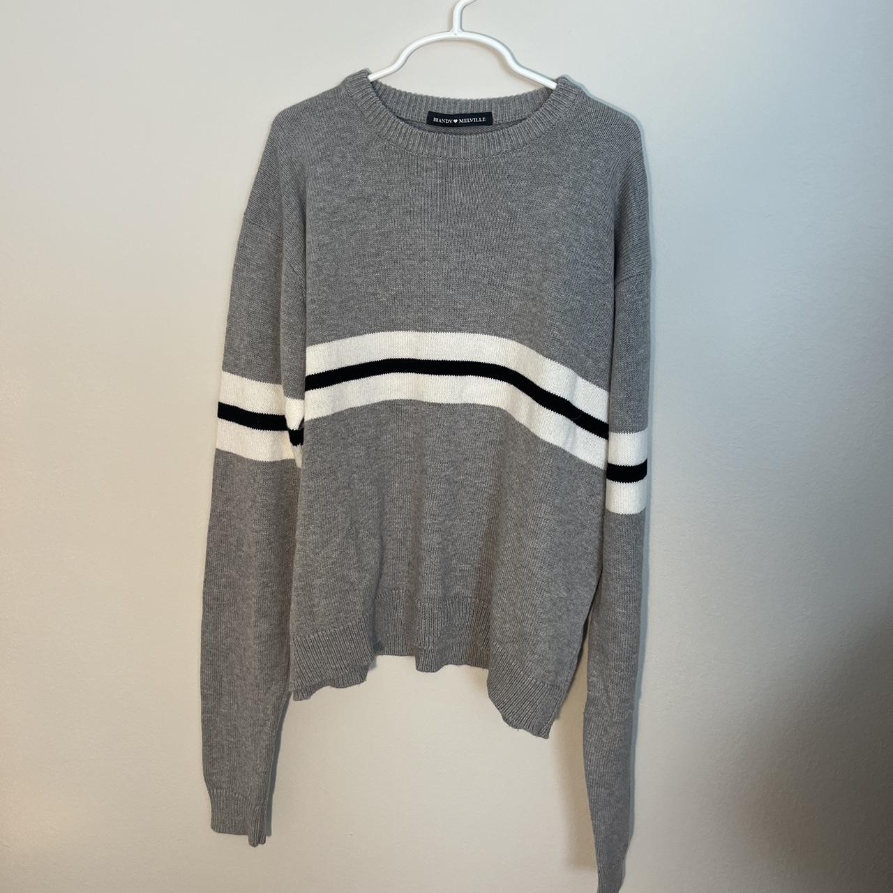 Brandy melville grey bernadette sweater fits size. Depop