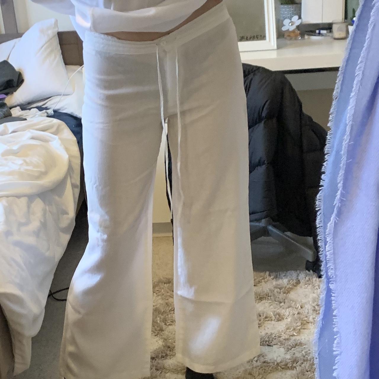 Marks & Spencer Women's White Trousers Depop