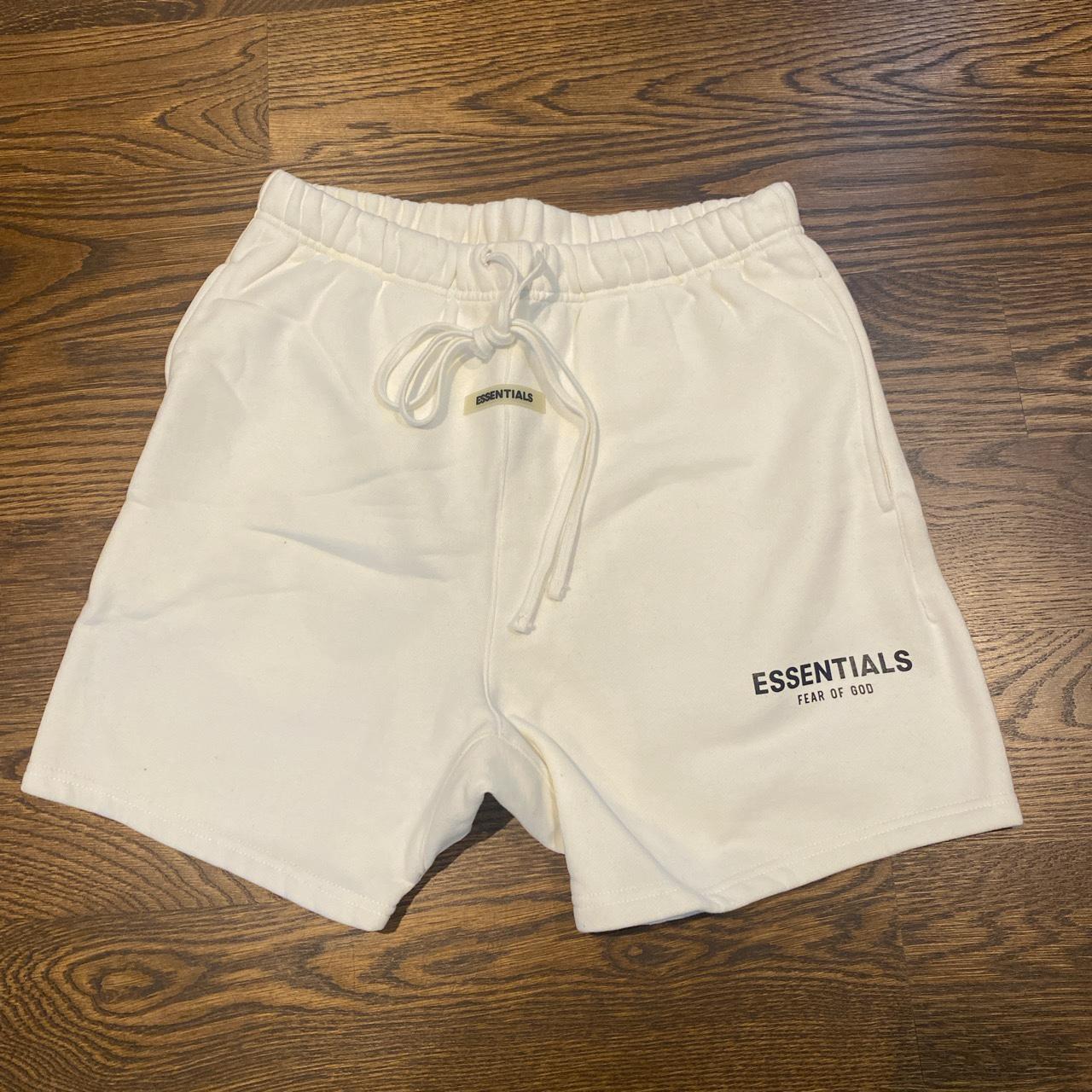 Fear of God (FOG) 3M White Sweatshorts Condition:... - Depop