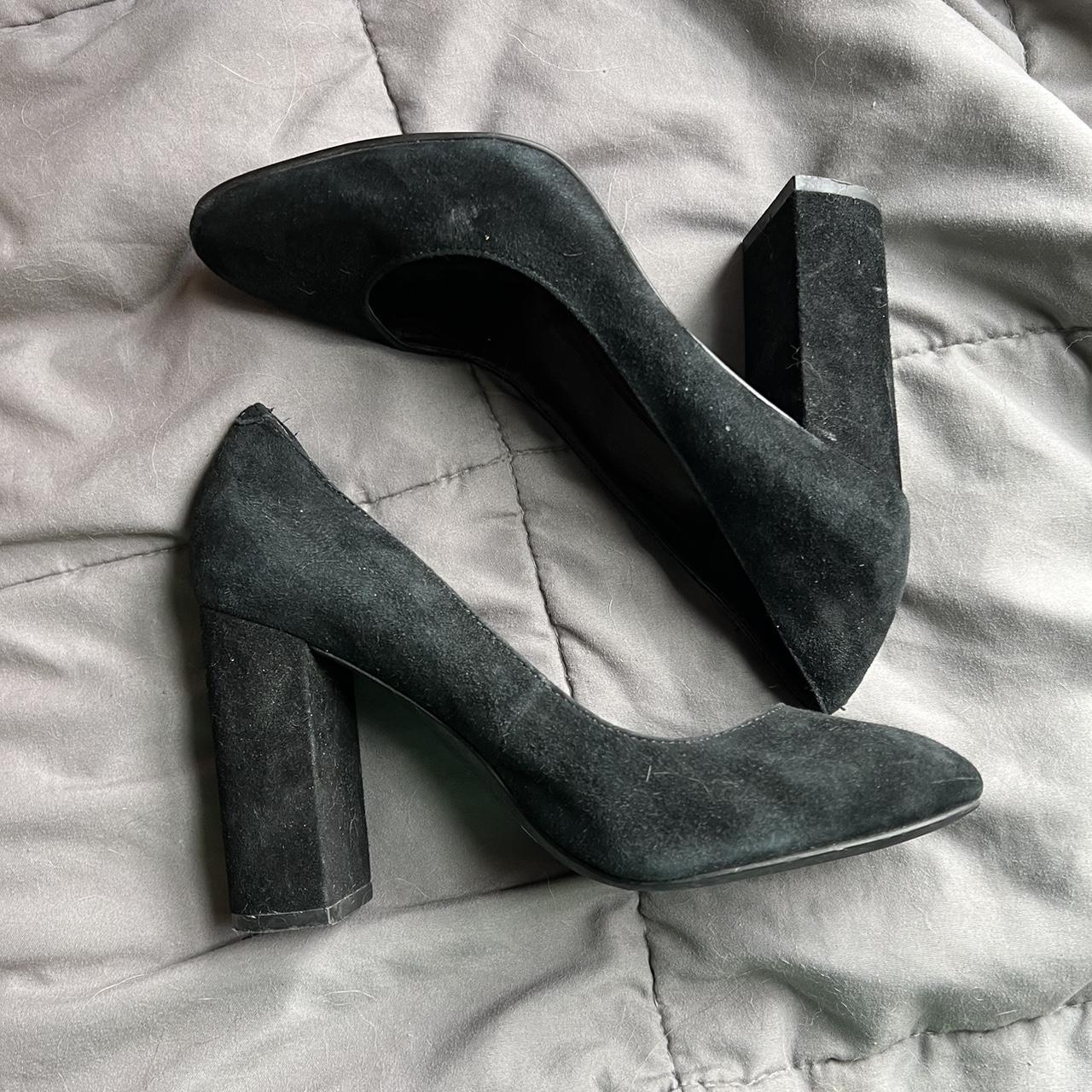 Black suede pumps with block heels BCBGeneration Depop