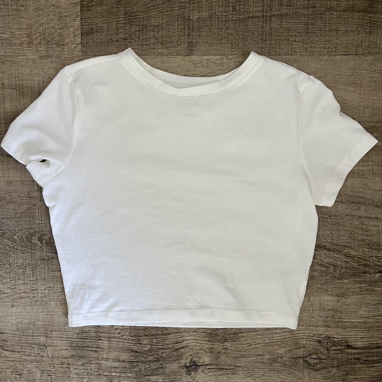 cropped off white t shirt