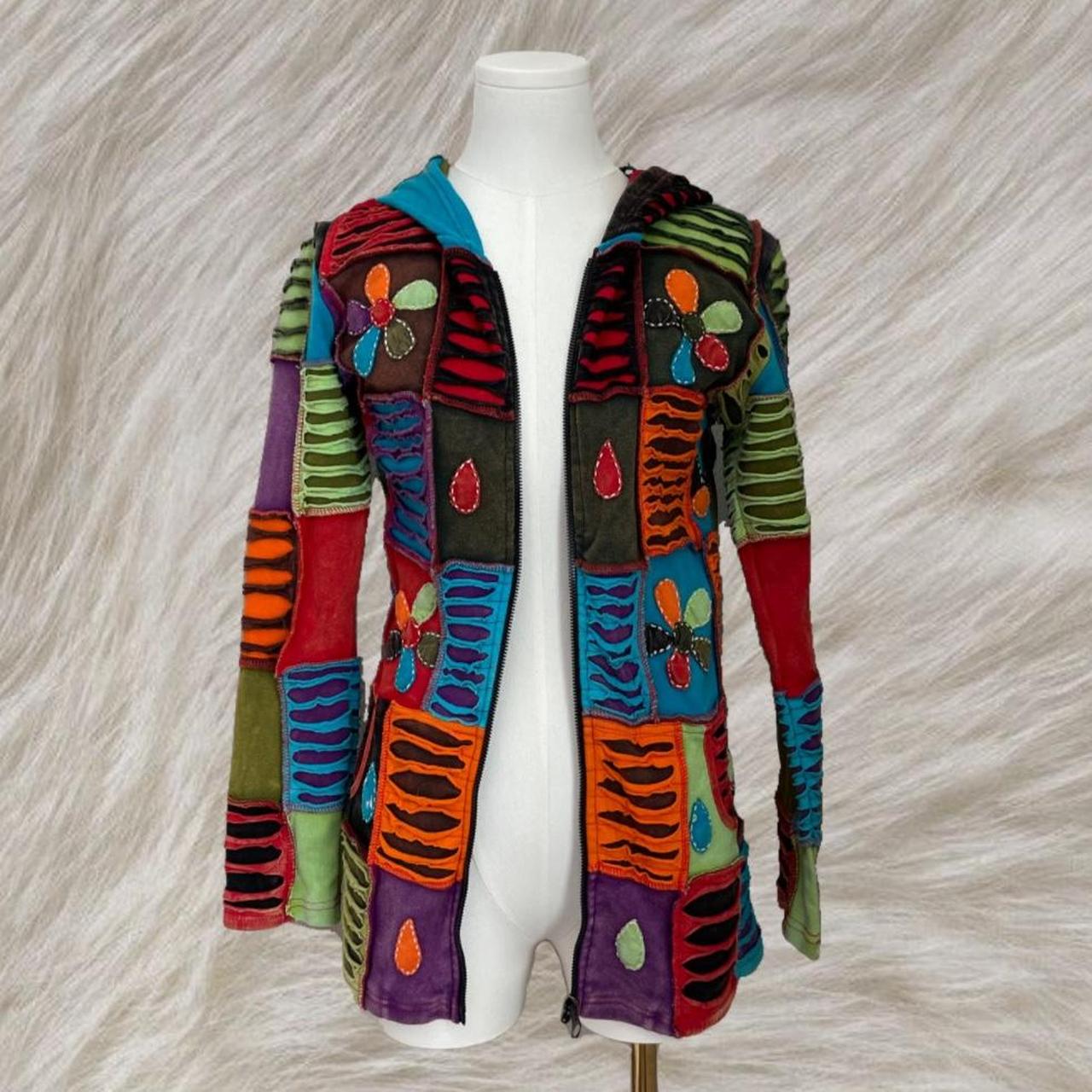 Women's Jacket - Multi - S – Earthy patchwork jac… - image 1