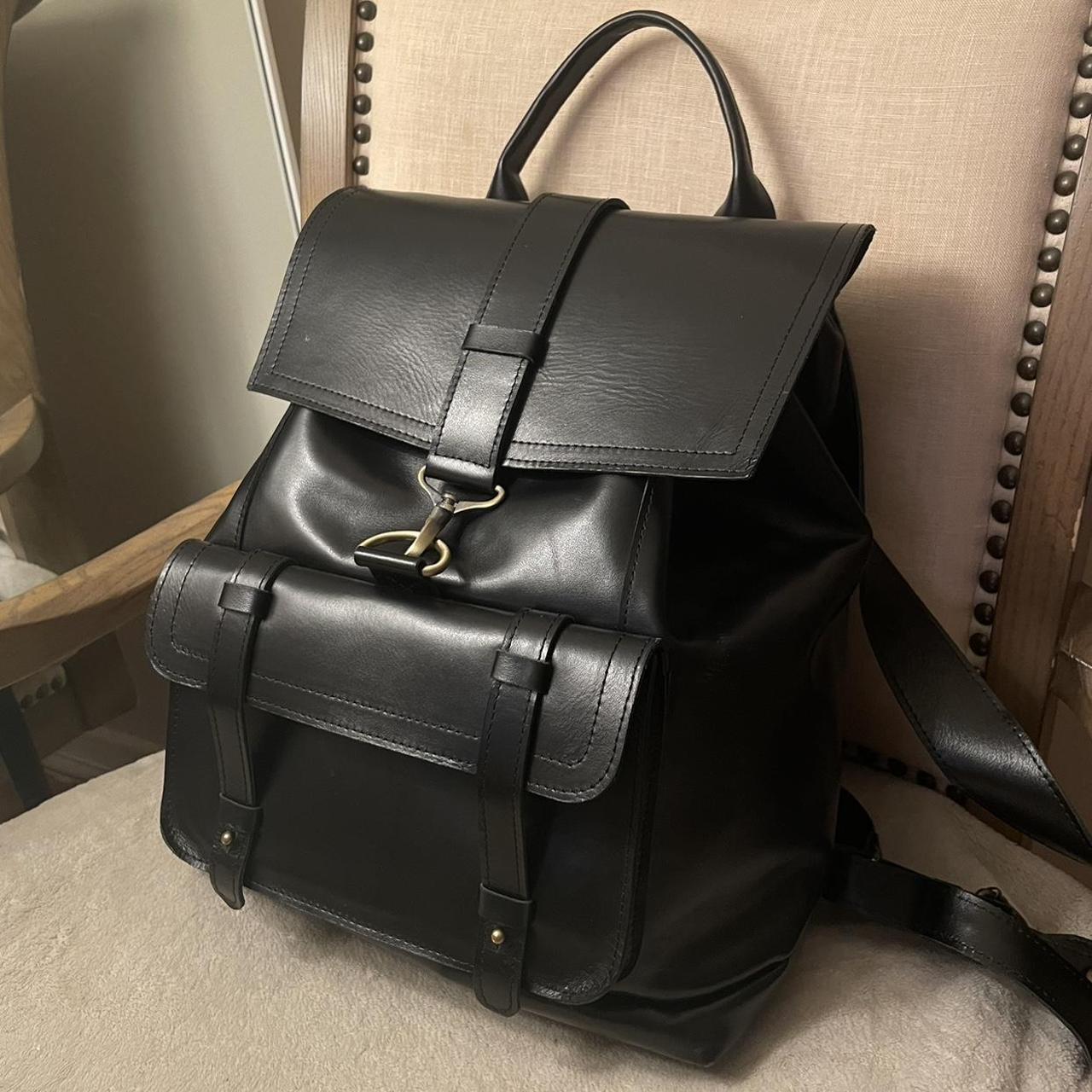 Handmade Genuine Black Leather Backpack beautiful... - Depop