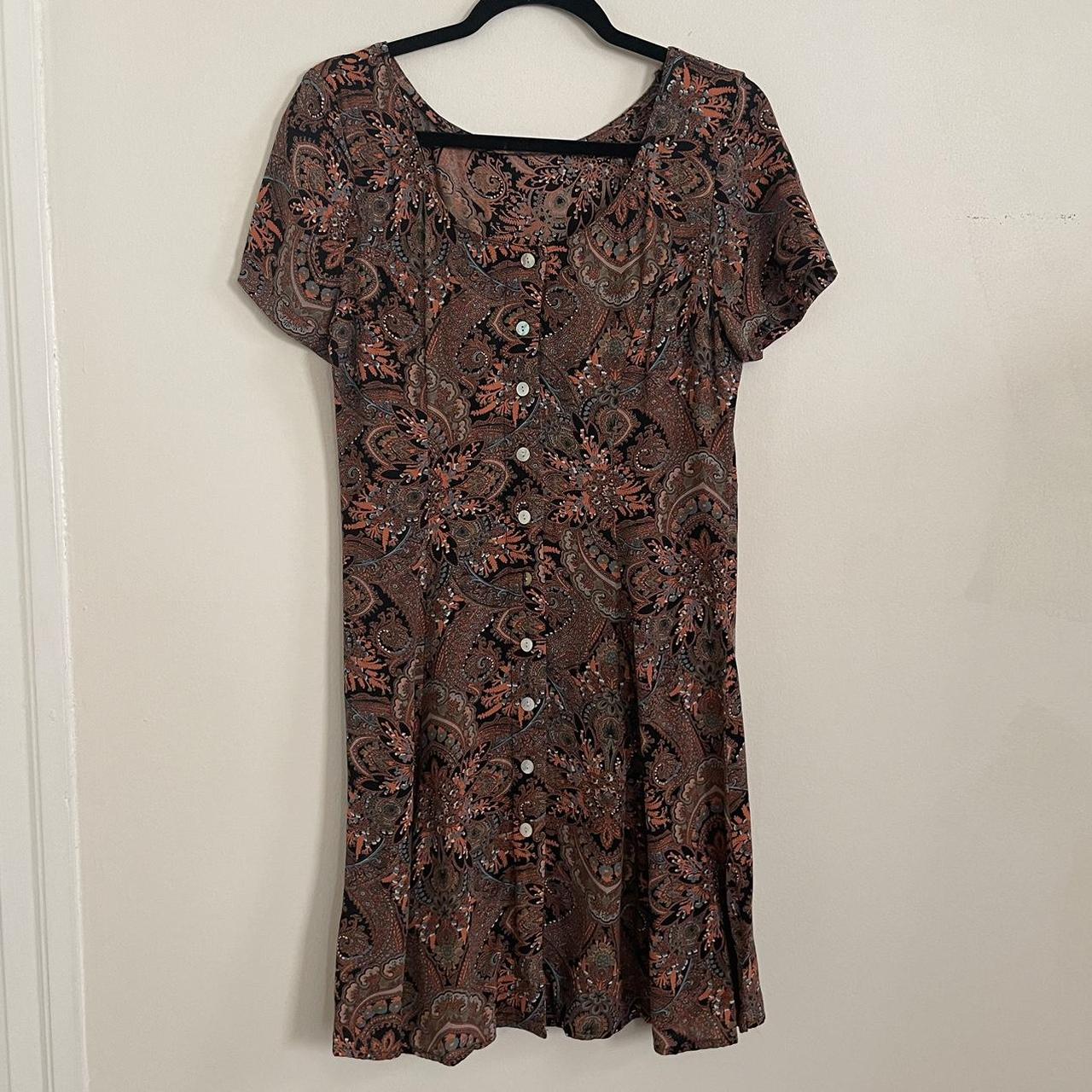 Vintage Paisley Mini dress Beautiful fabric... - Depop