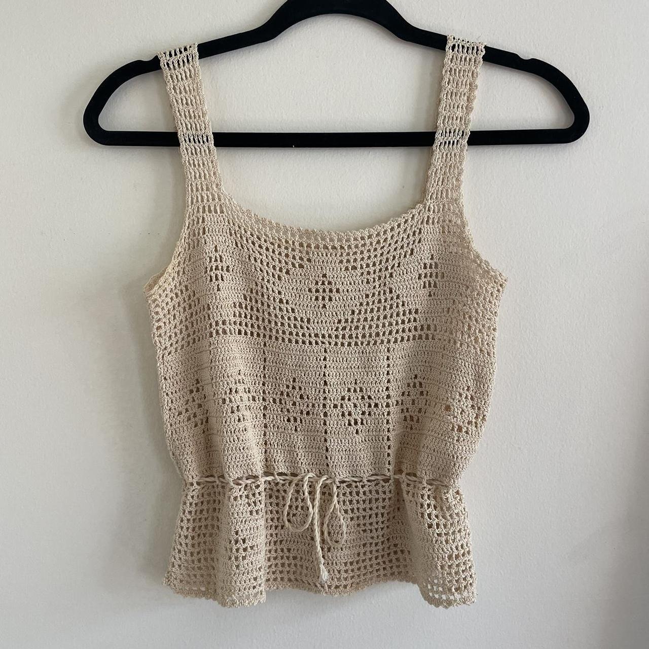 Vintage crochet tank #1970s great condition Soft... - Depop