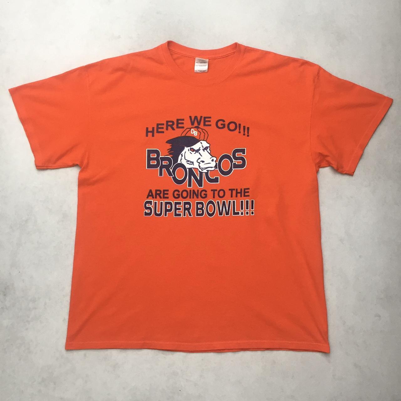 1980s Denver Broncos T-Shirt Sick Orange Old School - Depop