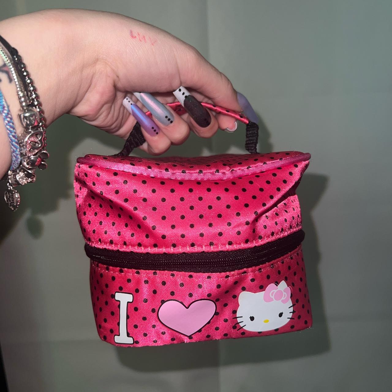 Sanrio Hello Kitty Red Cosmetic Bag Ins Simple Large Capacity