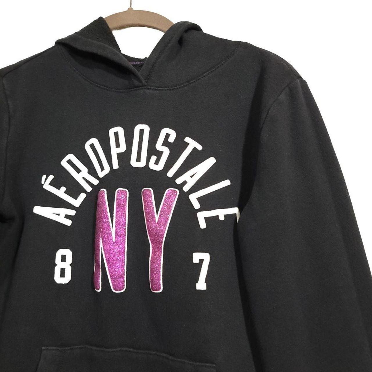 Aeropostale Black Hoodie Used Juniors Sweatshirt Top... Depop