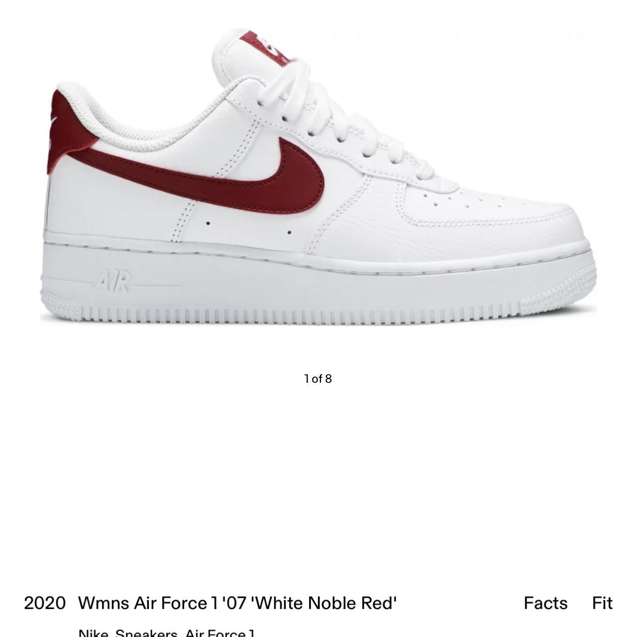 Nike women's air force 1 '07 trainer white / noble red / white best sale