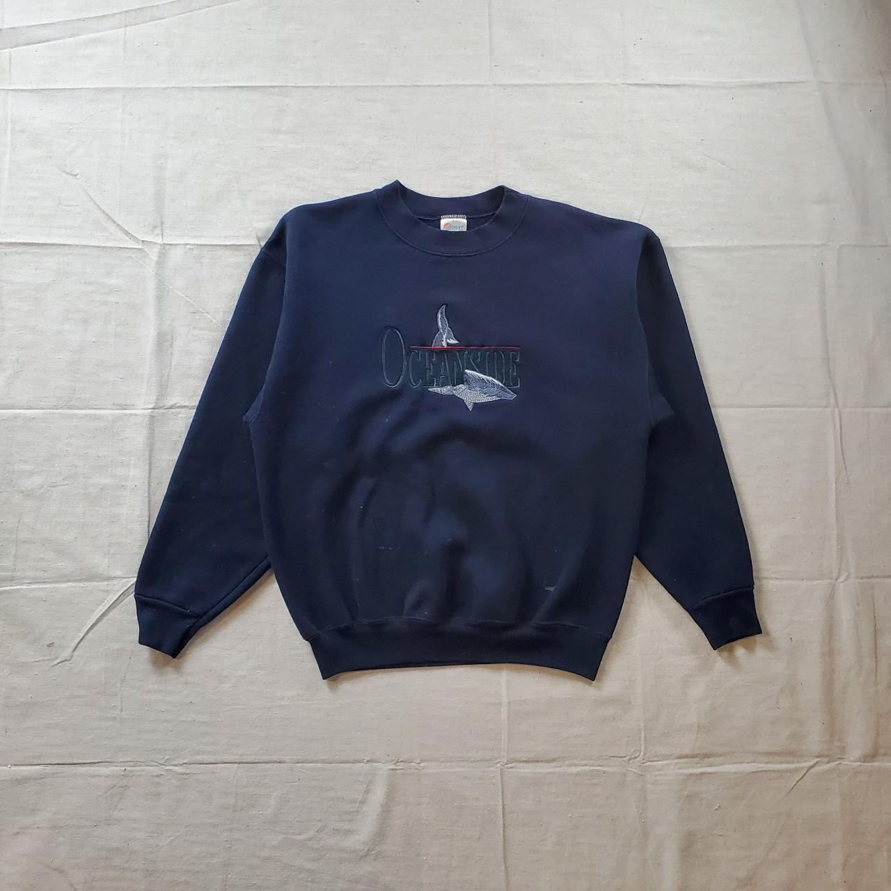 Vintage Oceanside crewneck sweatshirt 90s navy... - Depop