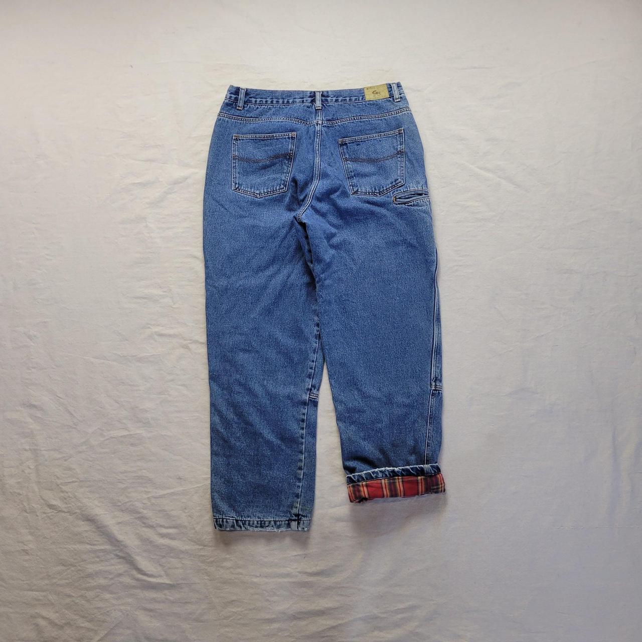 Vintage flannel lined jeans double knee Amazing - Depop