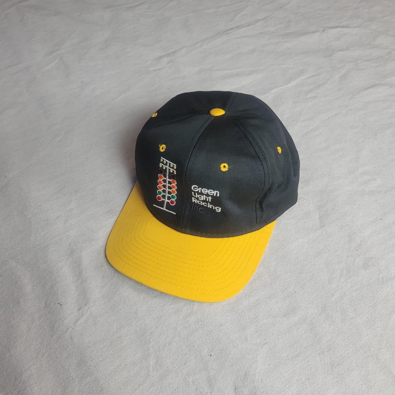 Men's Black and Yellow Hat Depop
