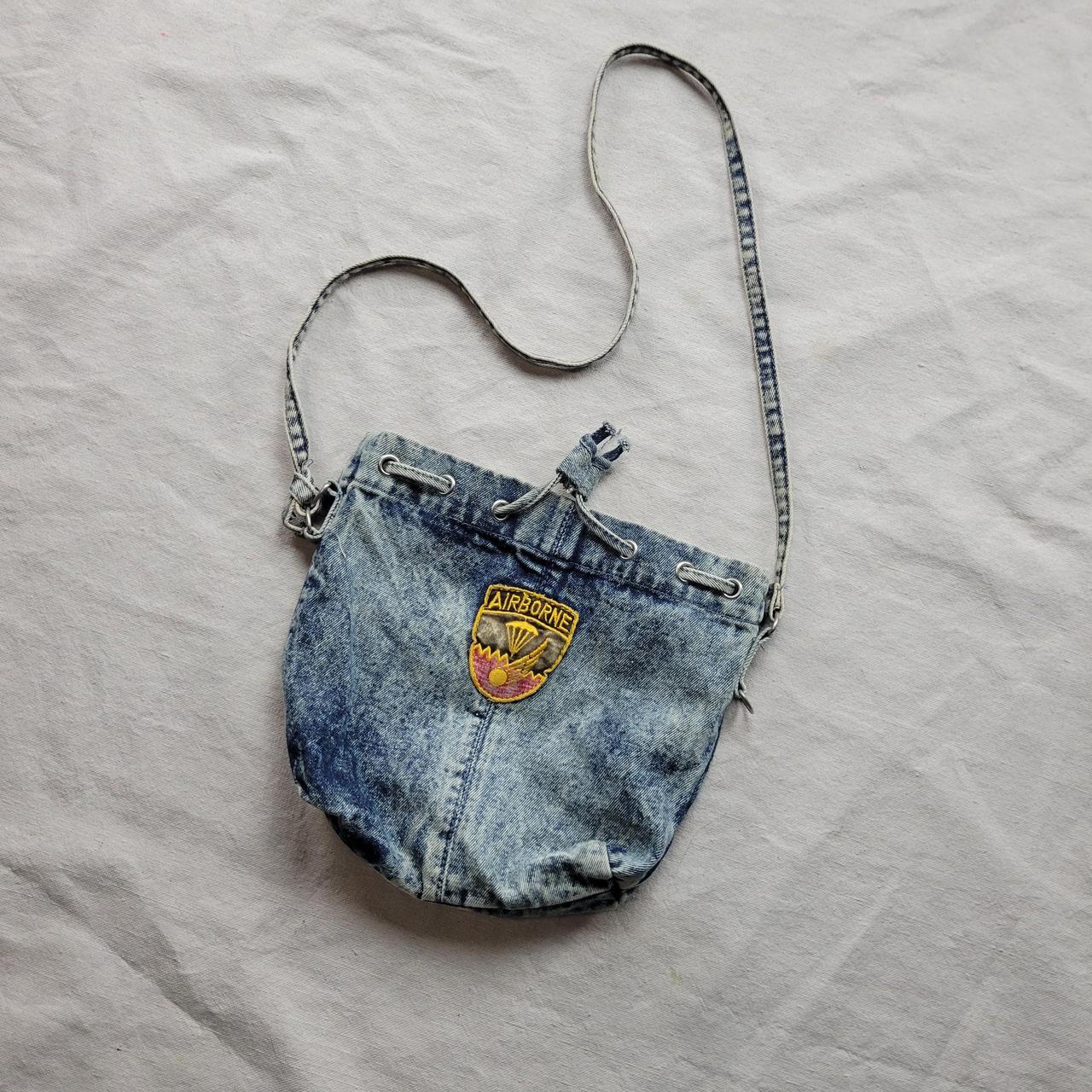 Vintage acid wash shoulder bag tote denim Unique... Depop