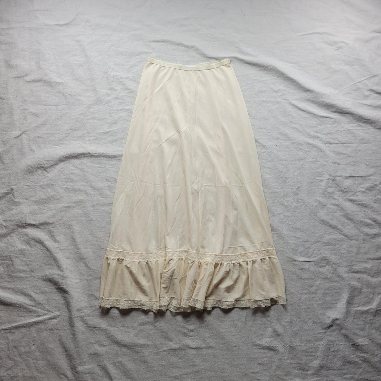 Vintage lingerie slip skirt 70s Amazing 70s cream... - Depop