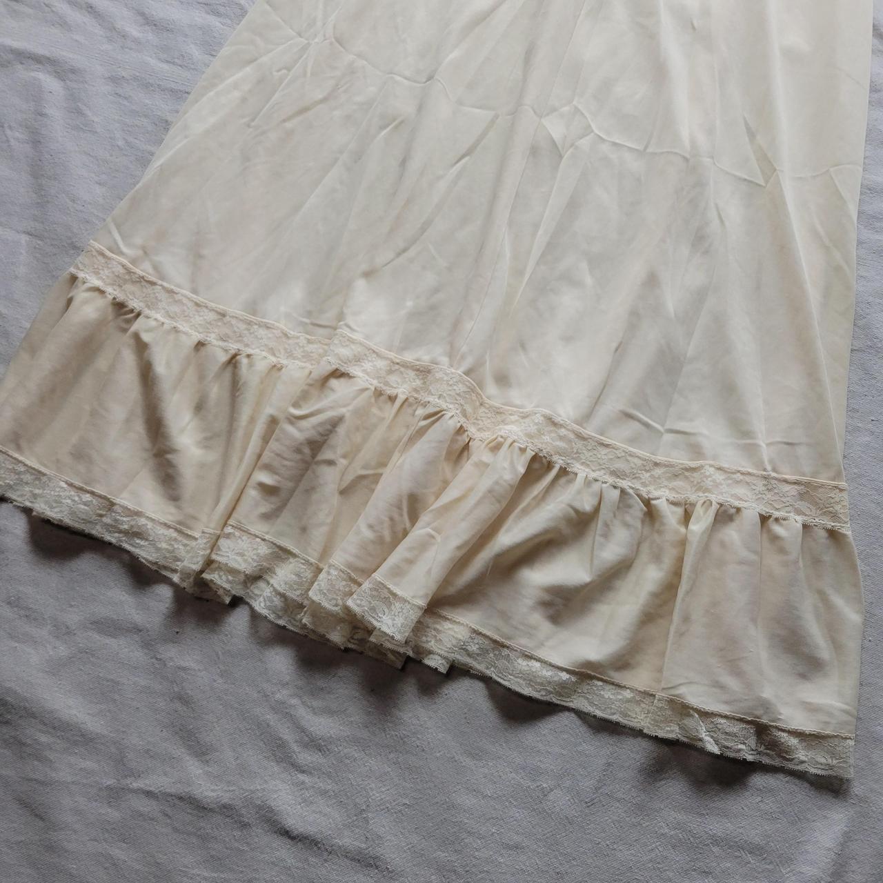 Vintage lingerie slip skirt 70s Amazing 70s cream... - Depop