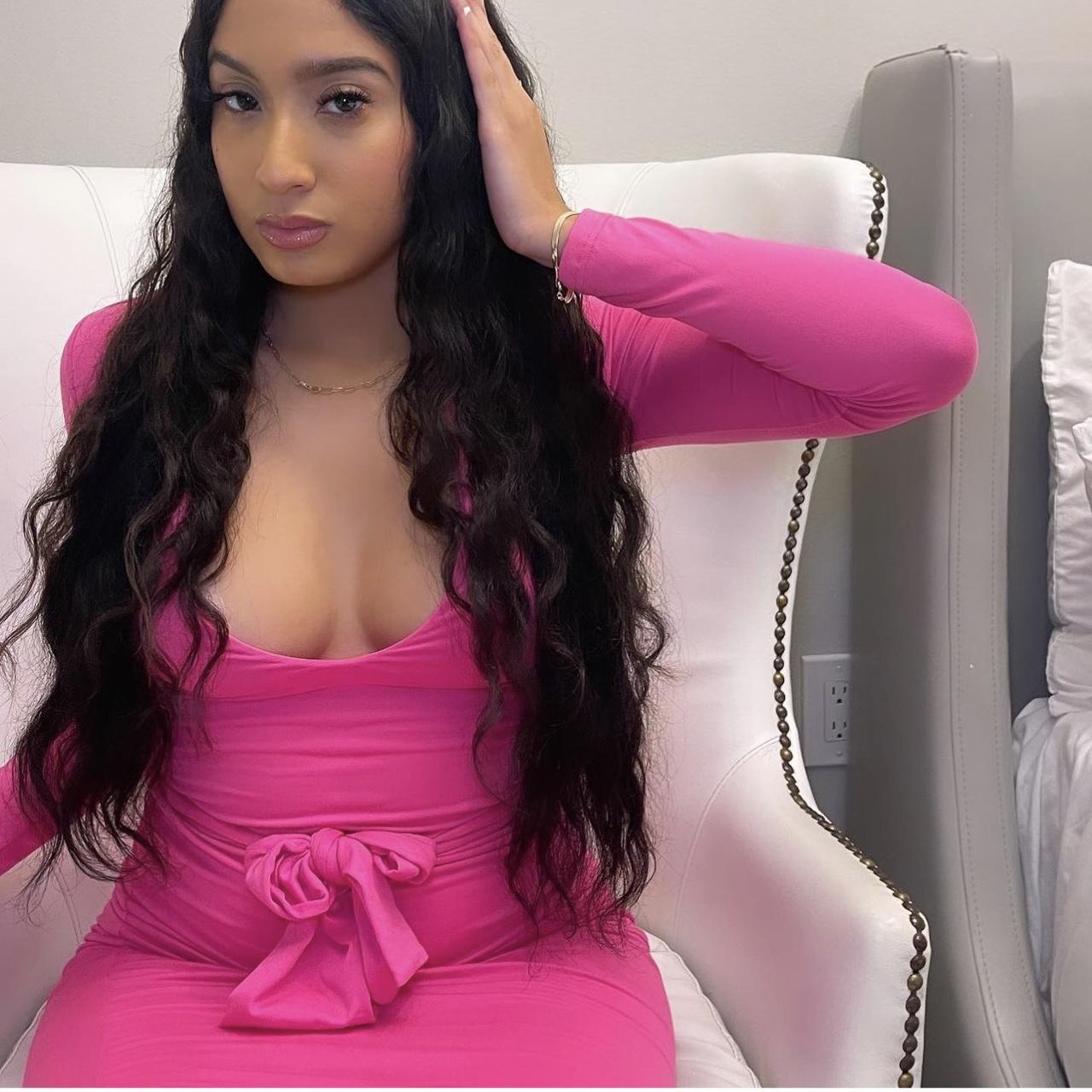 Fashion nova pink long hotsell sleeve dress