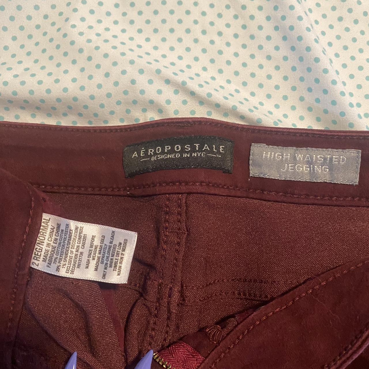 Aeropostale Maroon High-Waisted Jeggings Jeans Women's Size 2