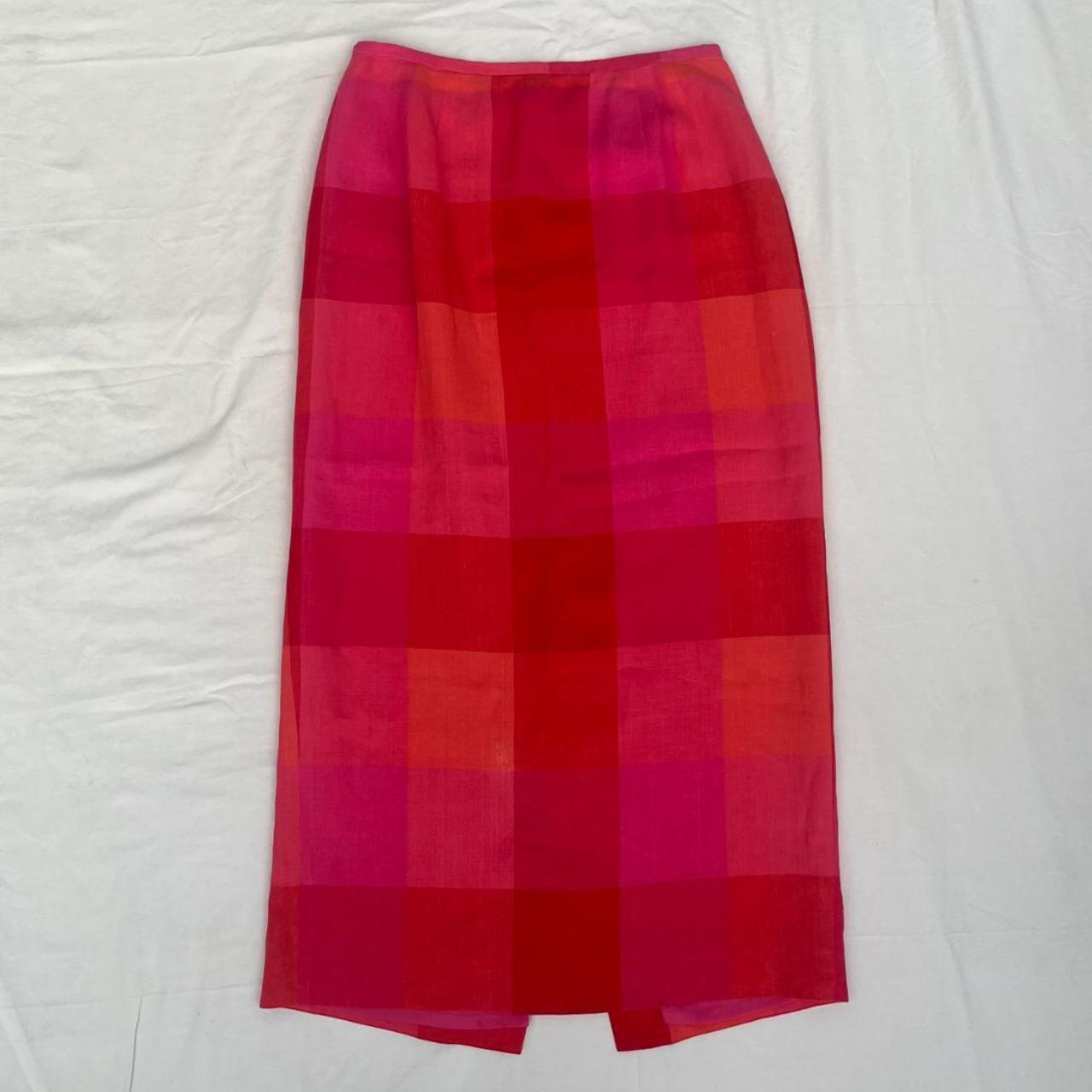 Talbots pink hotsell plaid skirt