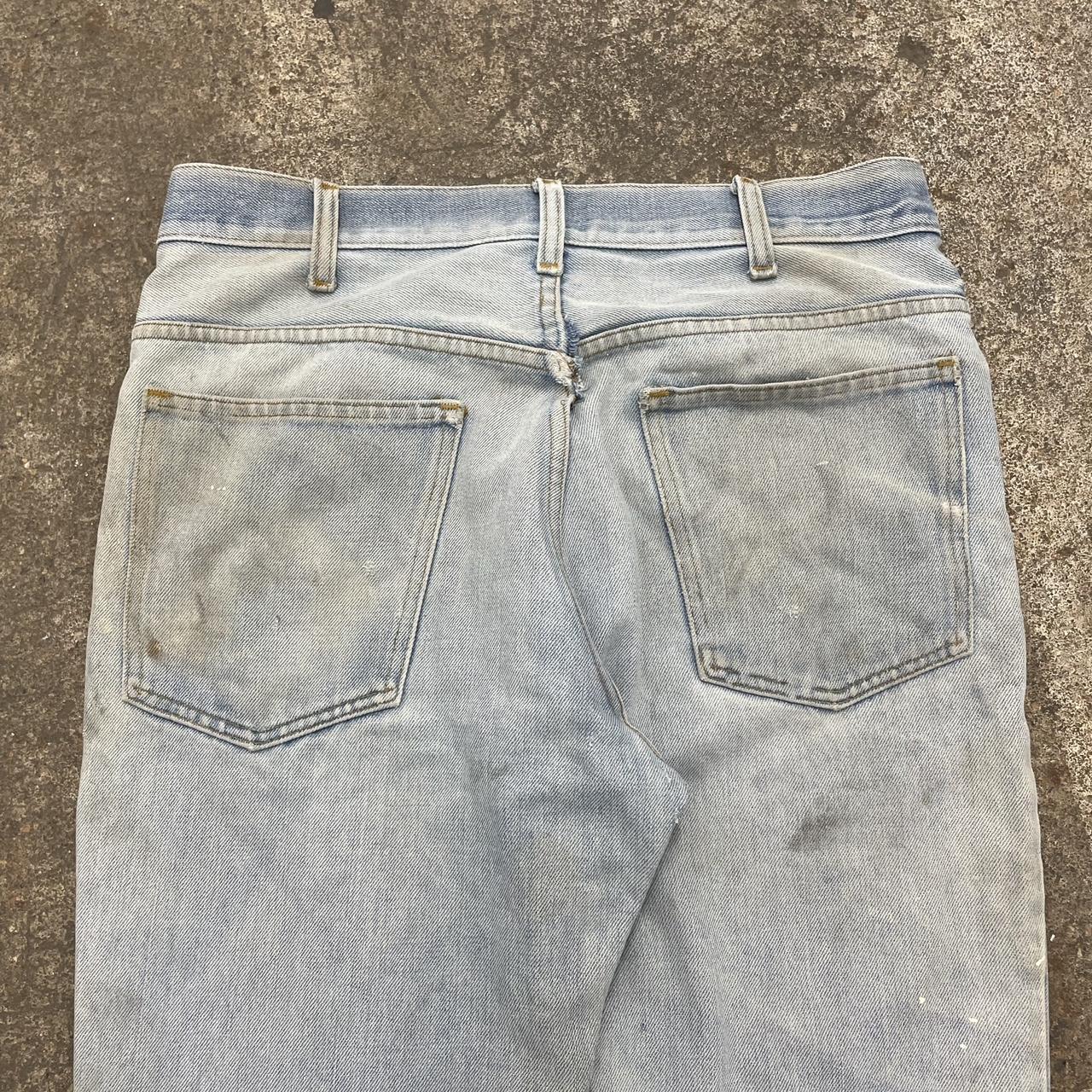 Vintage faded and holey plain pocket bootcut... - Depop