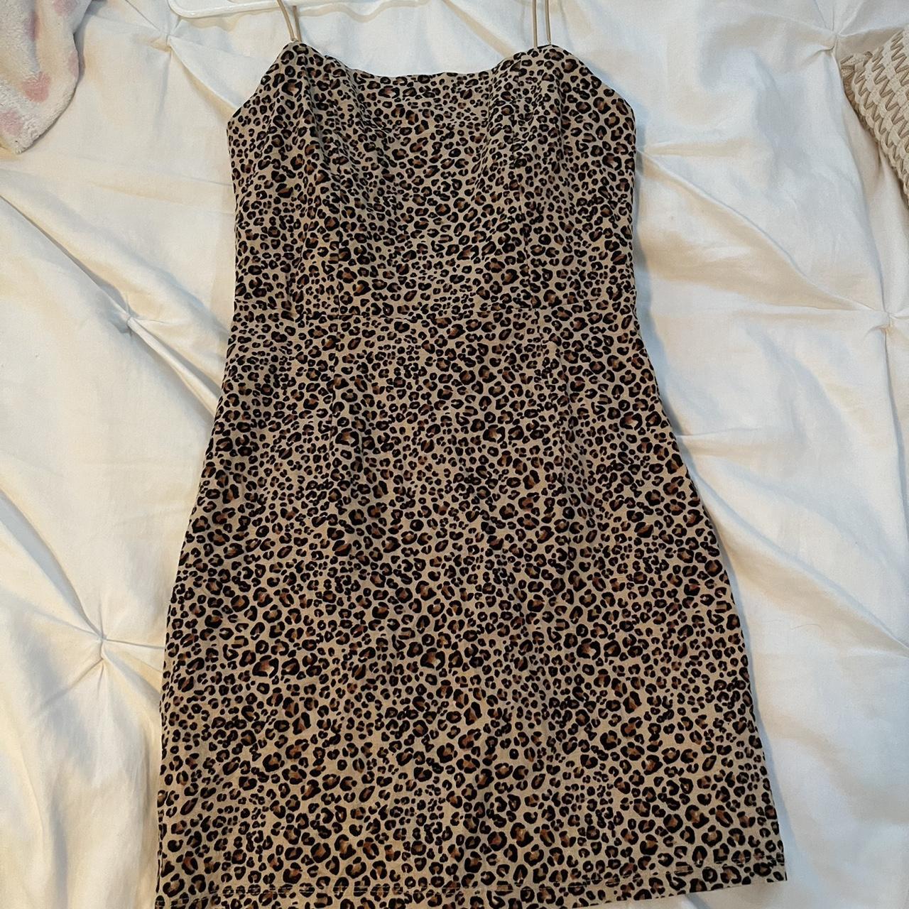 Pacsun Leopard cheetah print dress Kendall and Kylie... - Depop