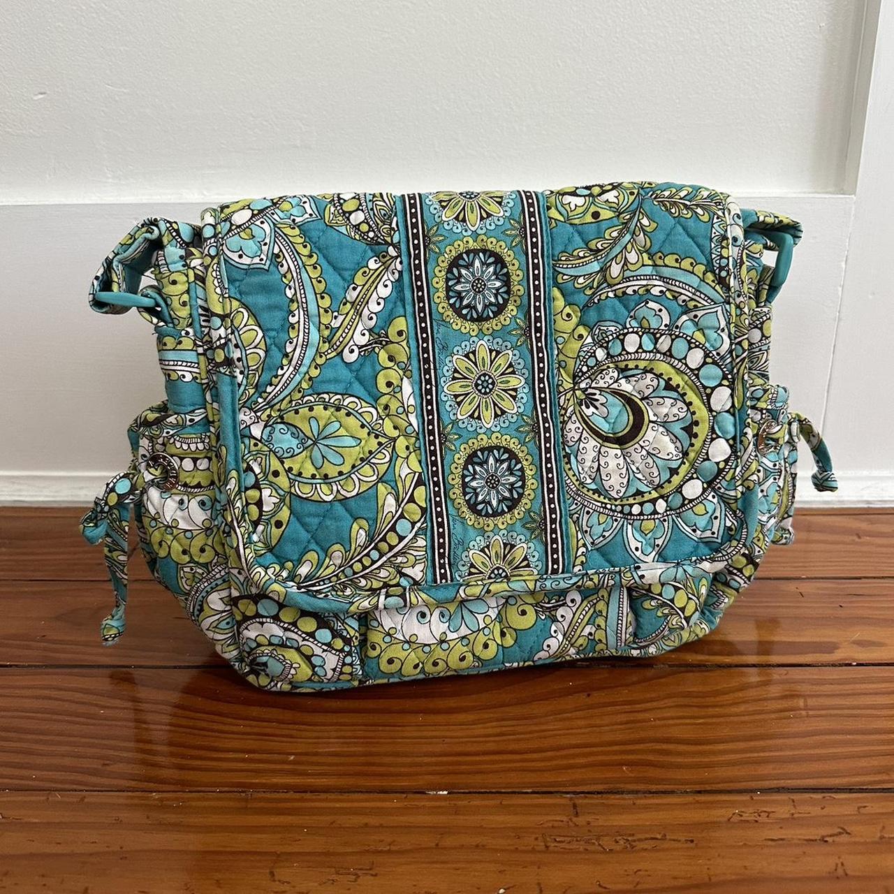 Vera Bradley Peacock Blue Green Shoulder Bag, - worn...