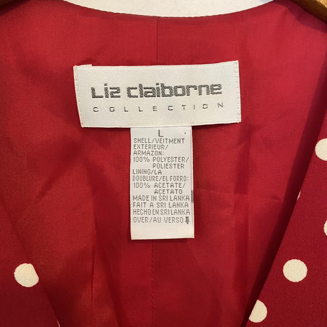 Liz Claiborne Women's Red and Cream Vest | Depop