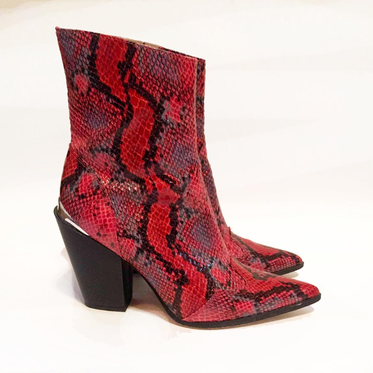 Pink Snakeskin Boots Public Desire WESTERN ANKLE BOOTS, By Public