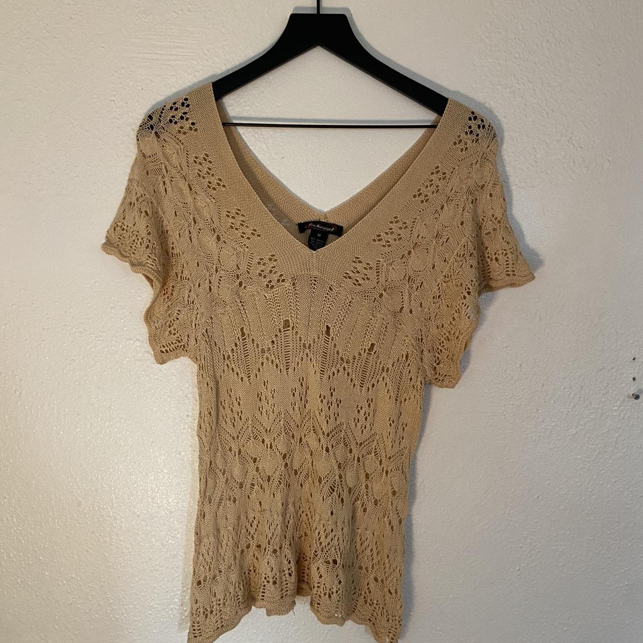 Vintage 1946 Women's Tan Blouse | Depop