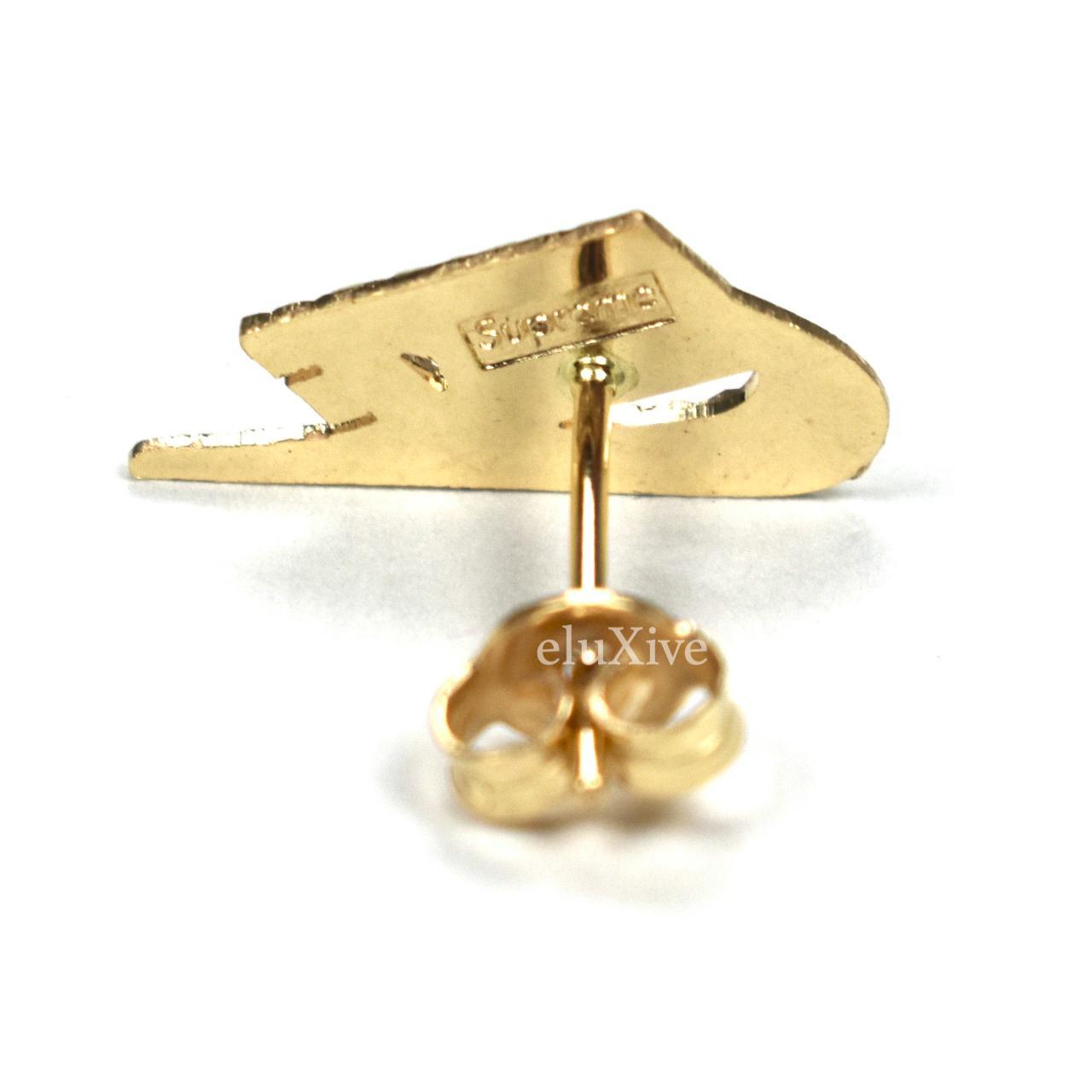 Supreme x Nike 14K Solid Gold Swoosh Logo Earring | Depop