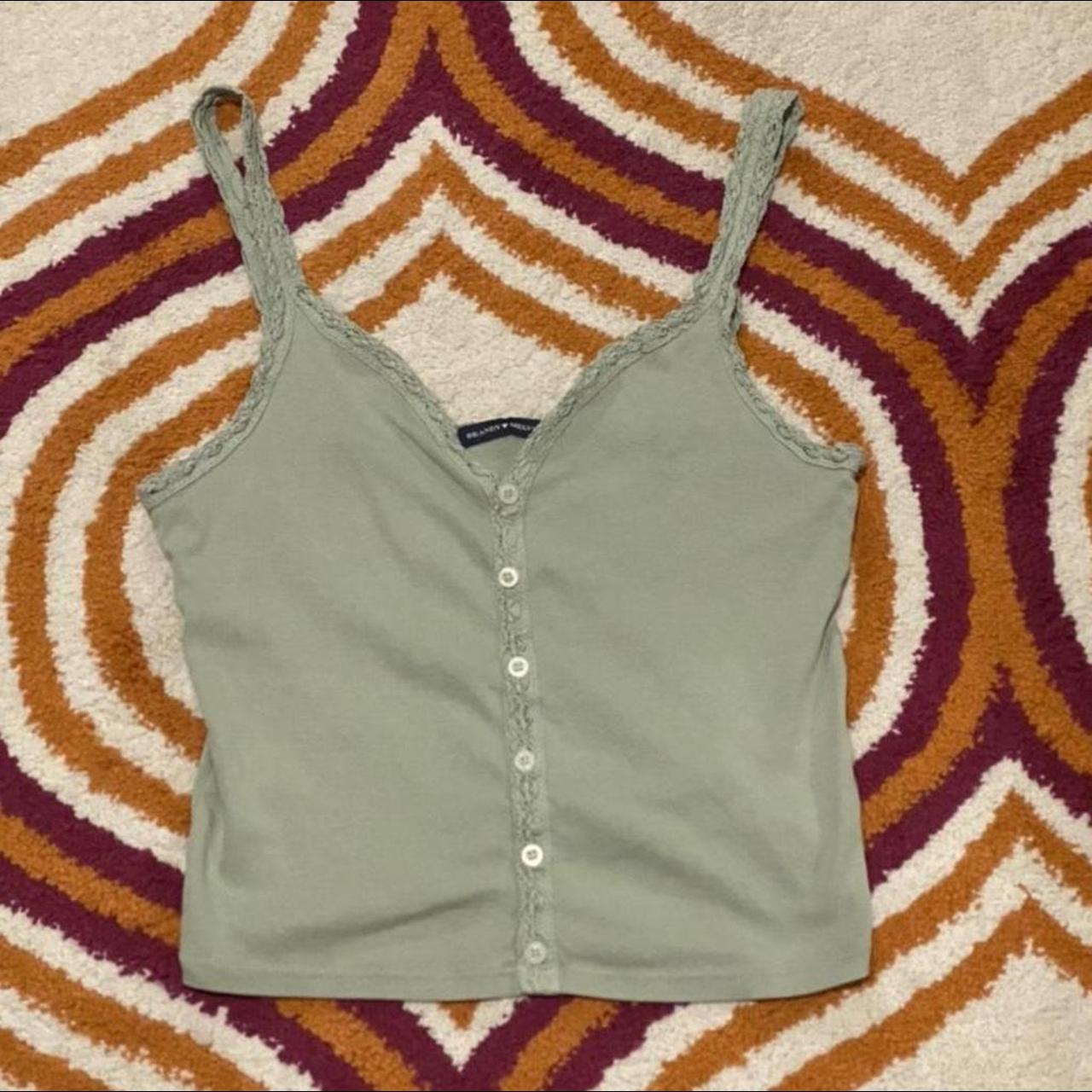 brandy melville sage green lace tank 💚 Never worn,... Depop