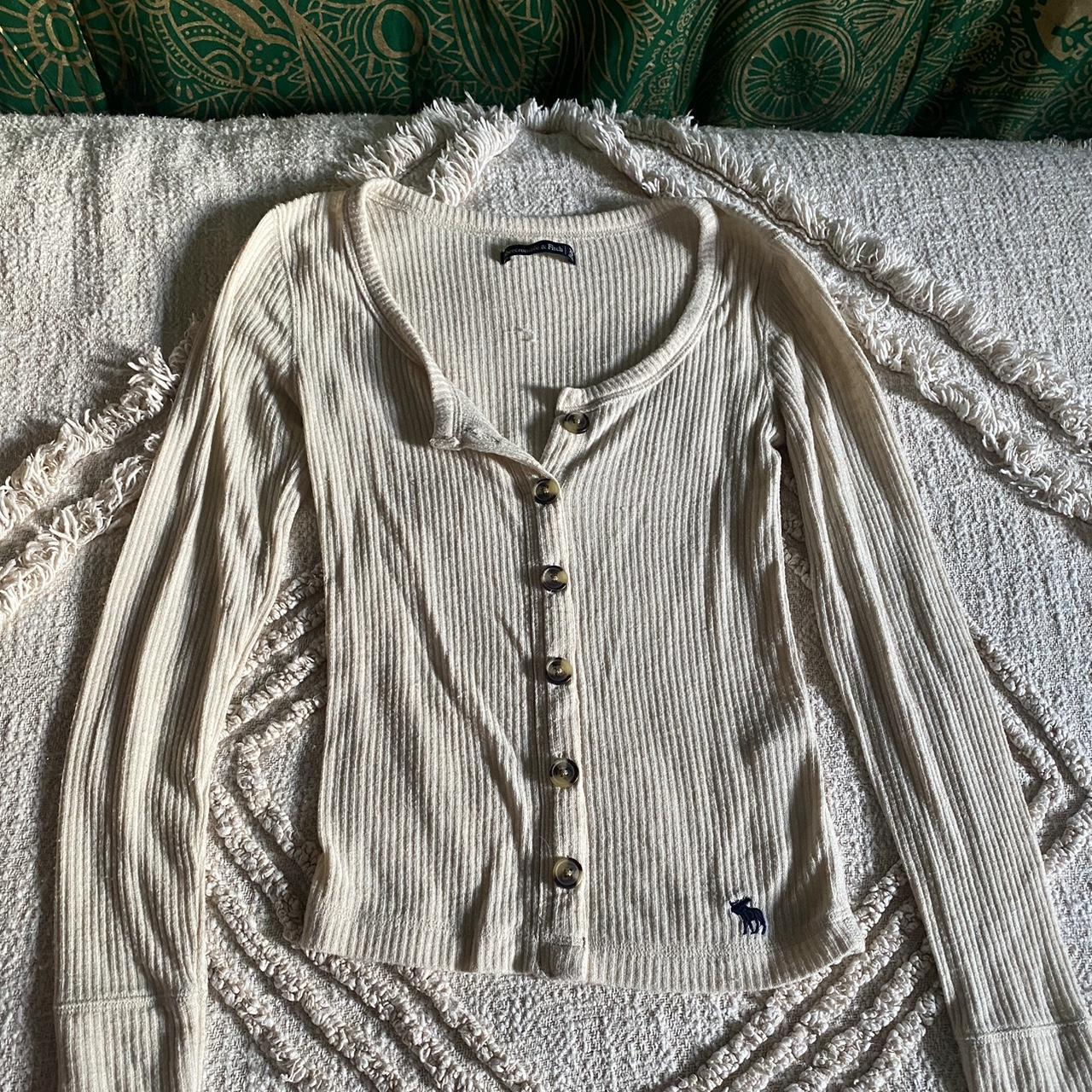 Creamy oatmeal long sleeve top from abercrombie &... - Depop