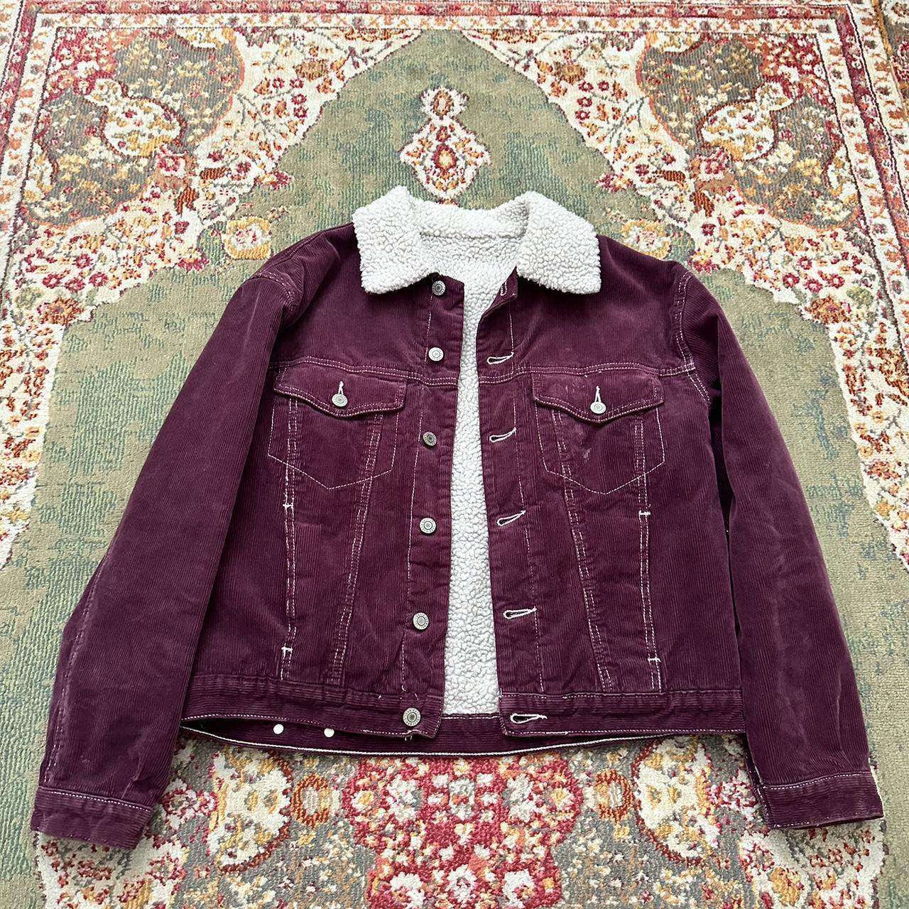 Purple corduroy jacket! Sherpa lined Brandy... - Depop