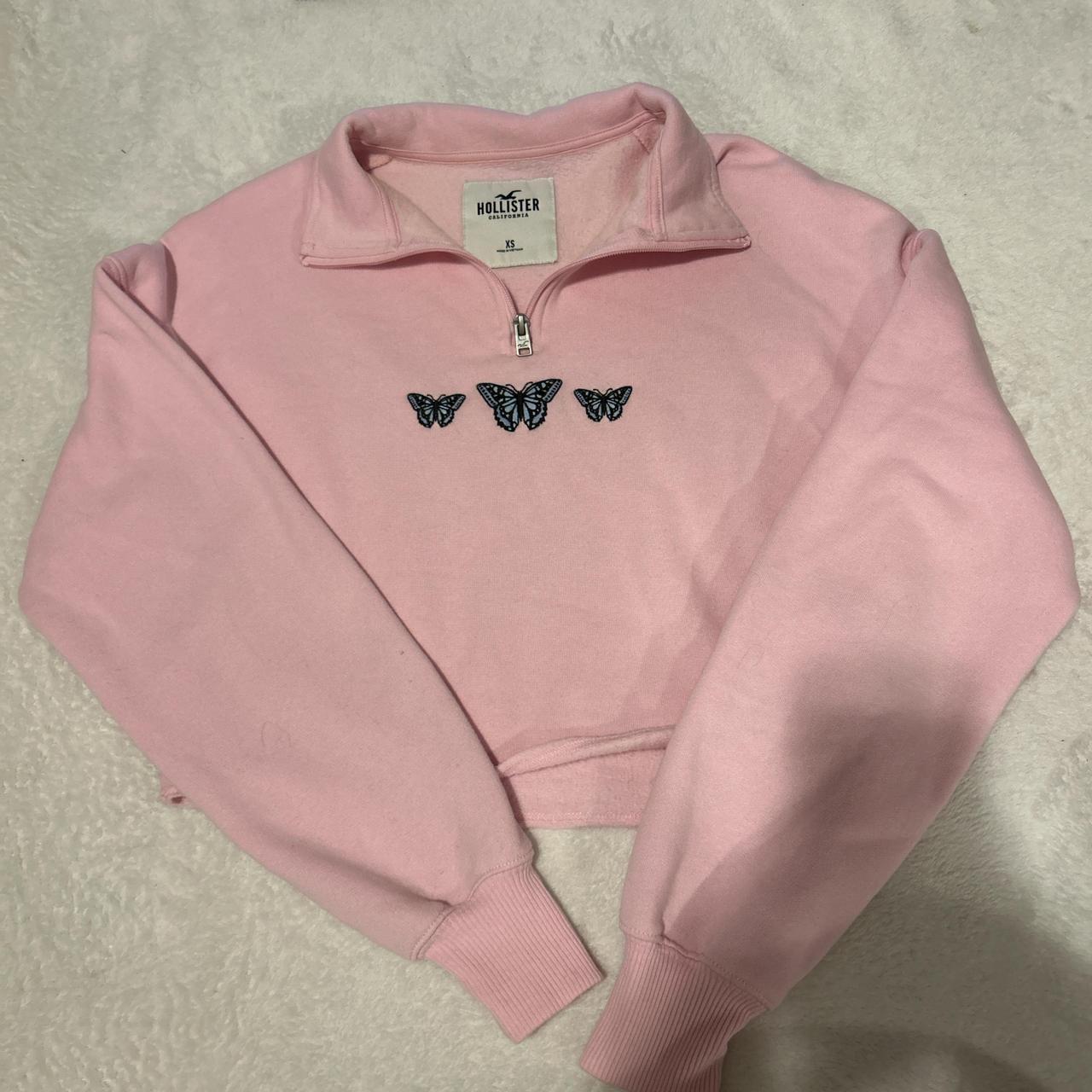 cutest light pink hollister cropped sweatshirt
