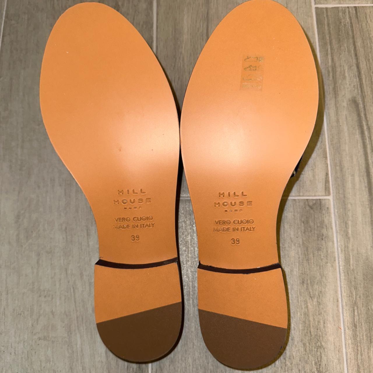 Hill House embroidered navy sandal slides. Size 39.... Depop