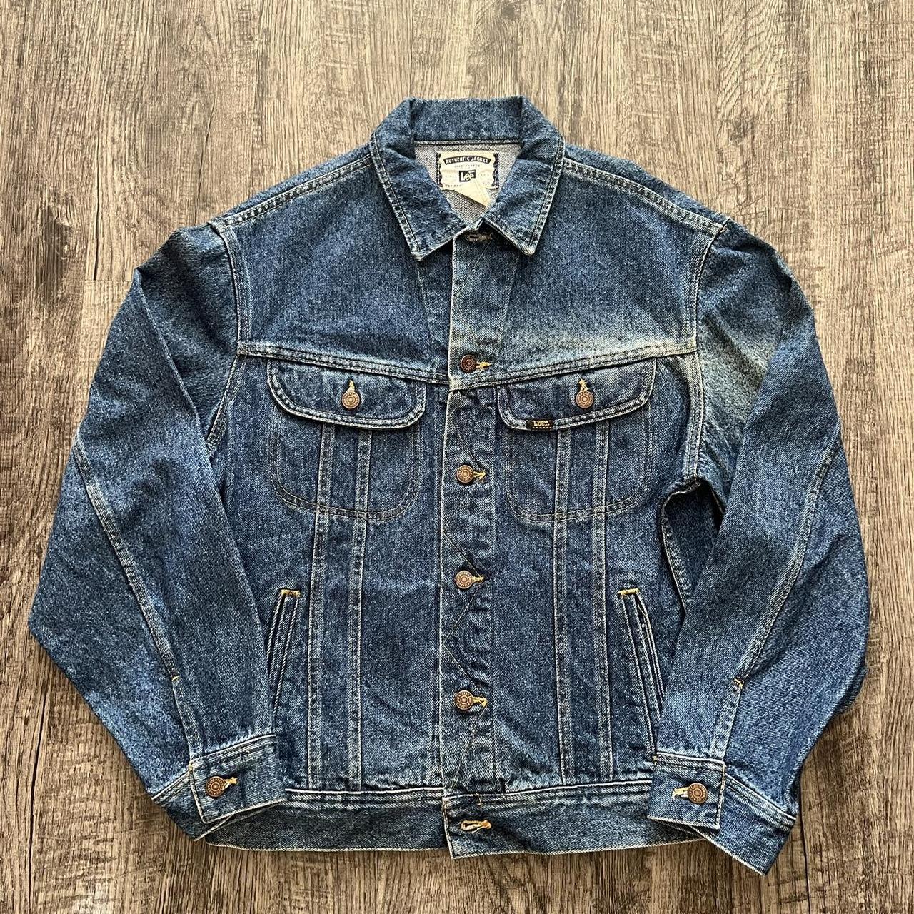 Vintage 90s Lee denim jacket has unique fading... - Depop