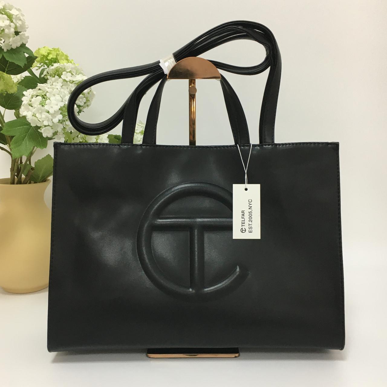 telfar large black shopping bag