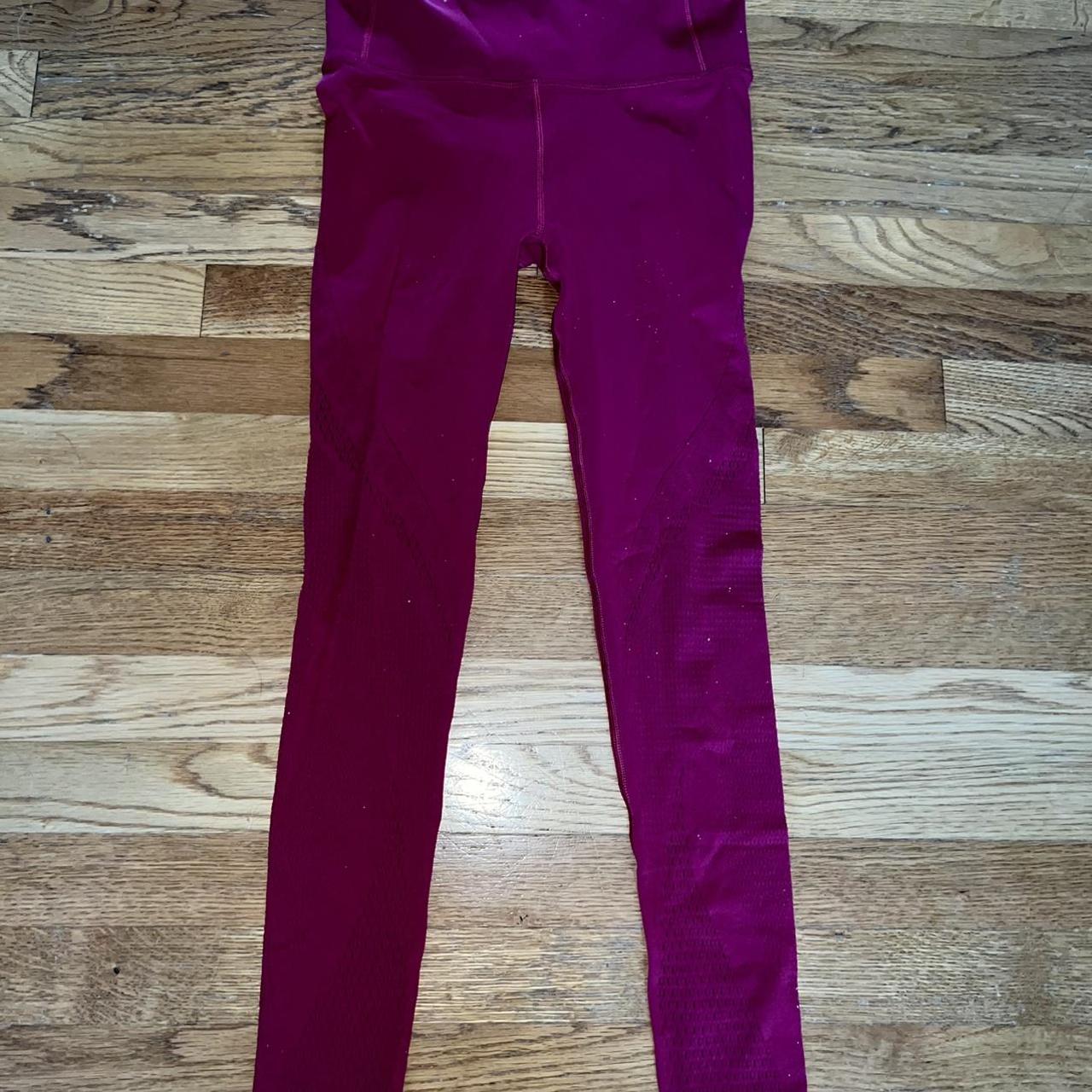 Discounted Dark Pink Lululemon Leggings Size 6 7/8 - Depop