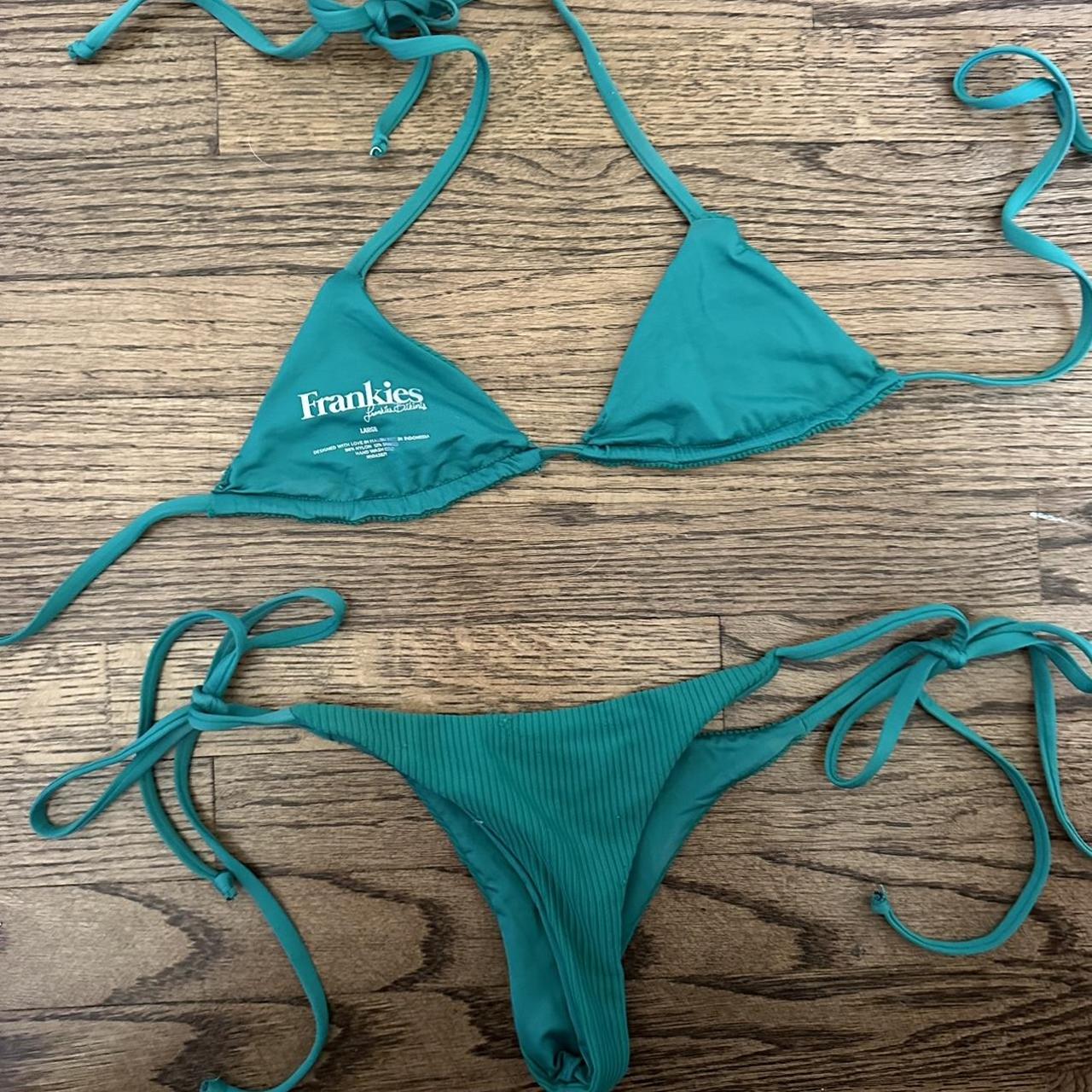 Frankies Bikinis Women's Green Bikinisandtankinisets Depop