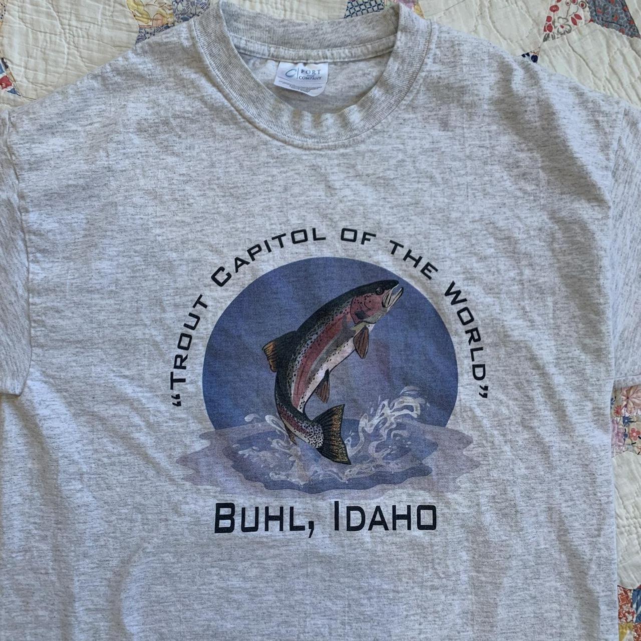 Retro rainbow trout tshirt Perfect for a fly - Depop