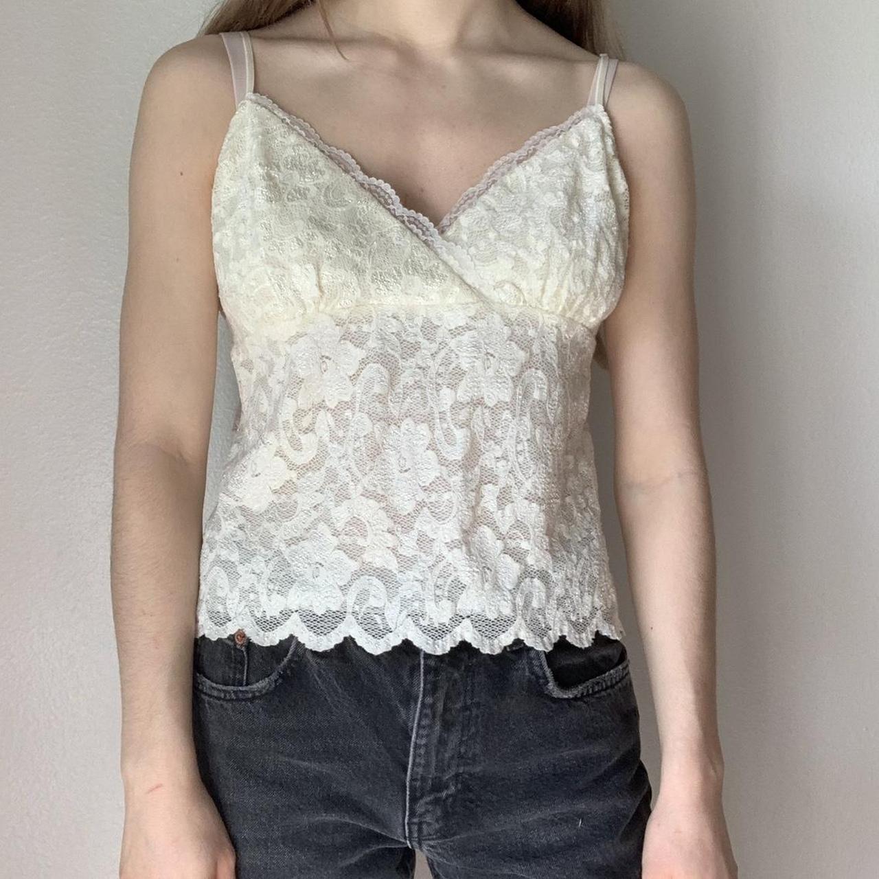 American Vintage Women's Cream Vest | Depop