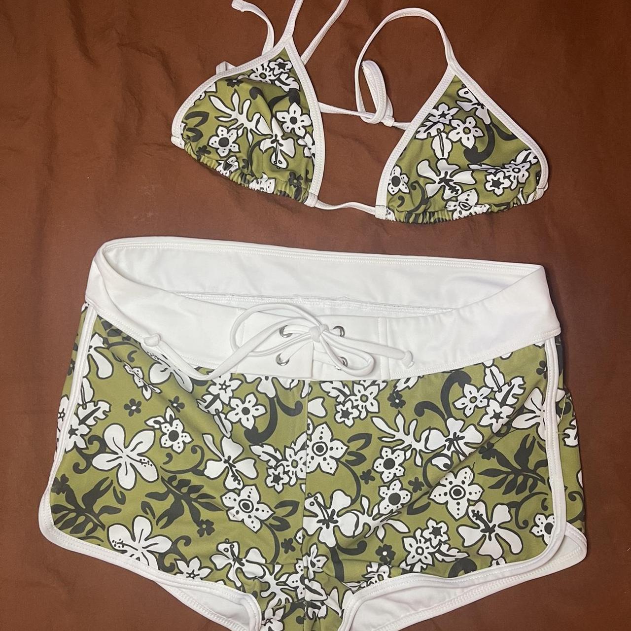 PacSun Women's Khaki and Green Bikinisandtankinisets Depop