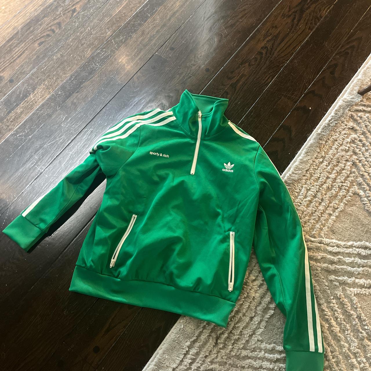 Adidas Originals green and white tracksuit x sporty