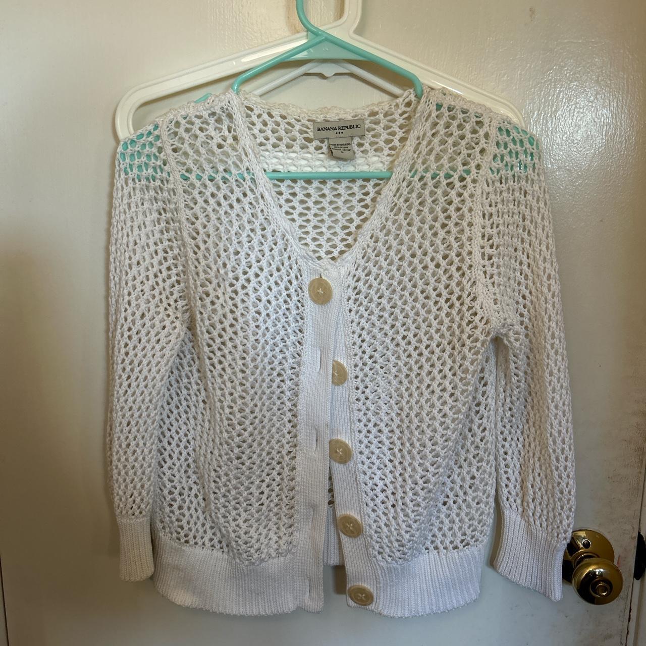 Banana Republic #Crochet Transparent #Cardigan %Boho - Depop