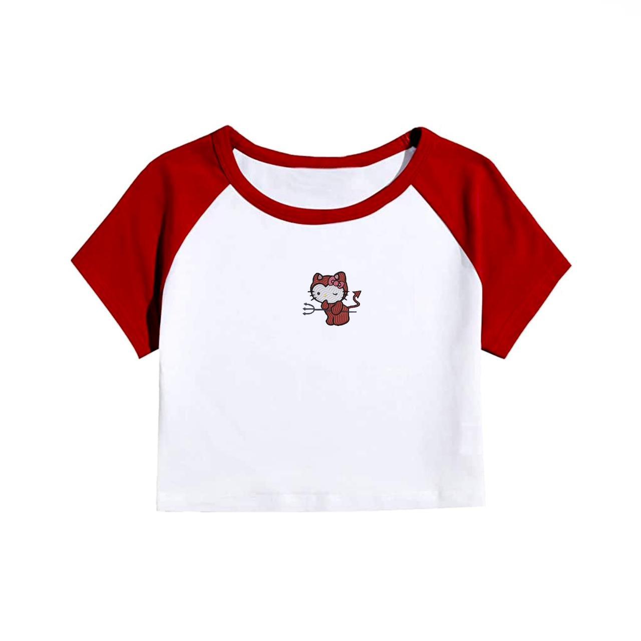 hello kitty devil costume crop top mix match with