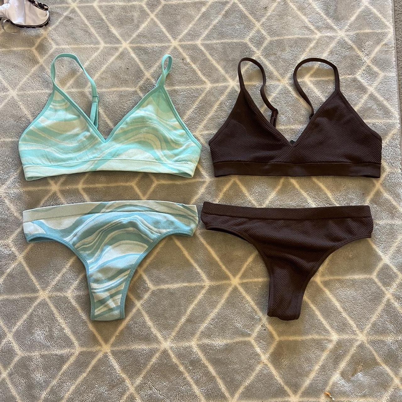 Primark ribbed underwear set bundle brown and... Depop