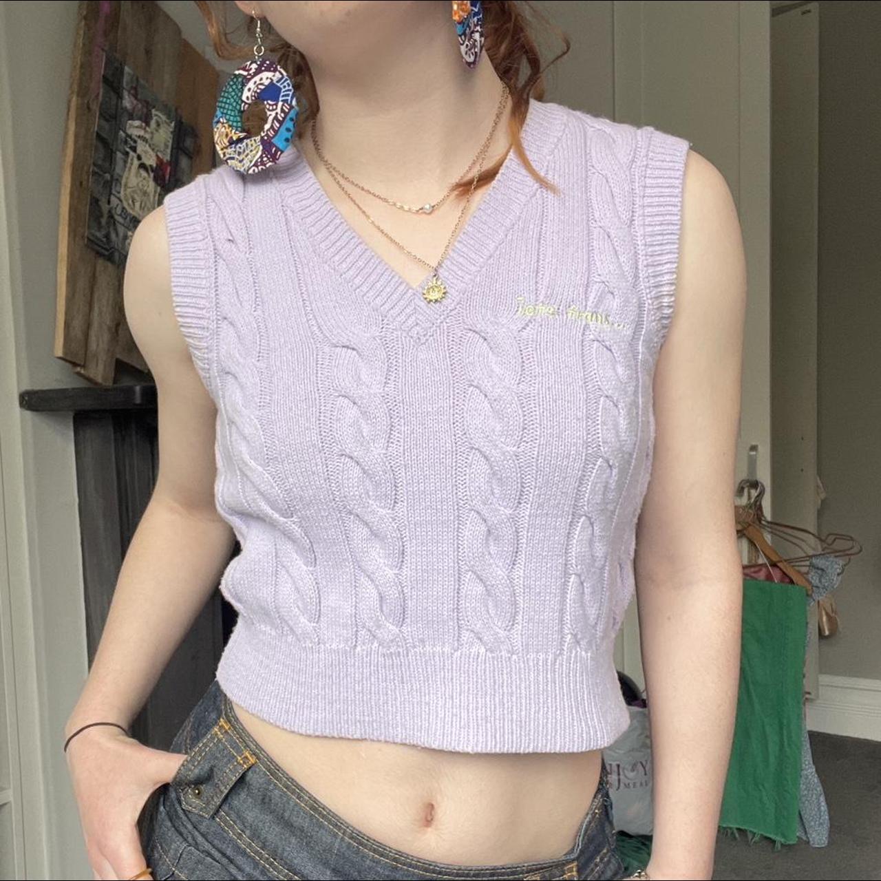 Iets frans lilac / purple sweater vest from urban... - Depop