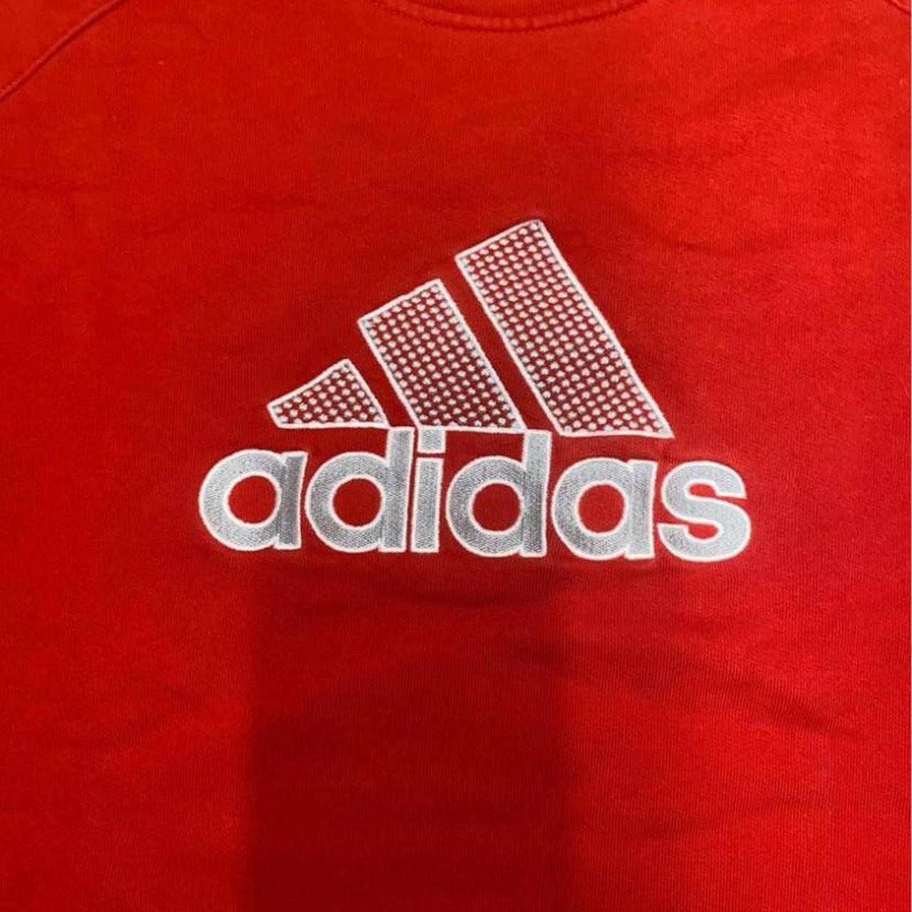 Vintage Adidas Centre logo embossed Sweatshirt... - Depop