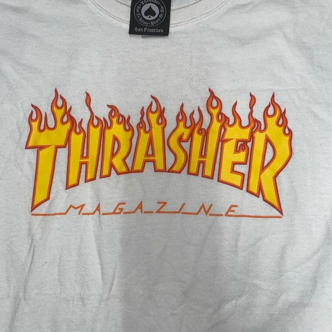 Thrasher Magazine white T-shirt size M medium... - Depop